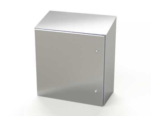 SCE-24K2412SSST Saginaw Control and Engineering 24 x 24 x 12 S.S. Sanitary Sloping Top Enclosure