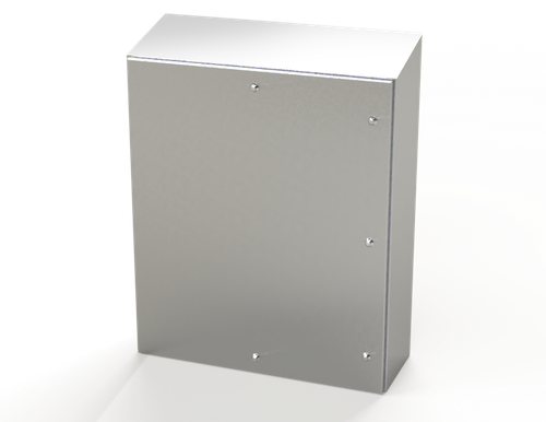 SCE-42K3612SSST Saginaw Control and Engineering 42 x 36 x 12 Stainless Steel Sanitary Sloping Top Enclosure with Quarter Turn Latches