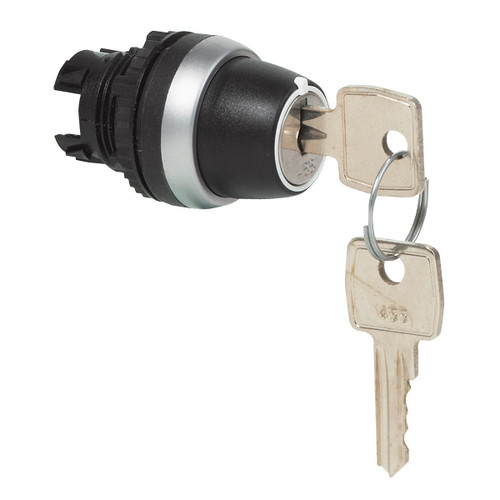 L21NL00 Baco Controls 22mm 3 Position Maintained Key Switch Chrome Bezel