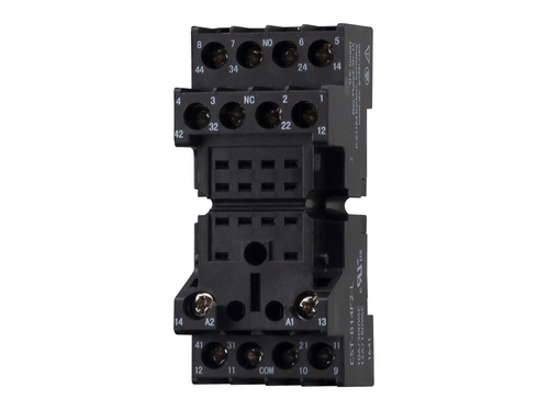 CST-B14F2-L (ES15/4B) Tele Controls Relay Base Universal, for Blade Style Ice Cube Relays, Series RM and RA, fingersafe, DIN Rail Mount