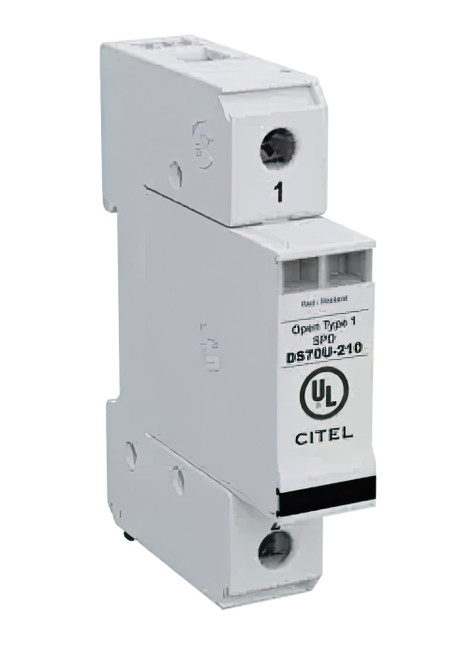 DS72US-120S Citel AC Din Rail Protector, 120V, 1ph, 2W+G, 75kA Imax, UL1449 Type 1