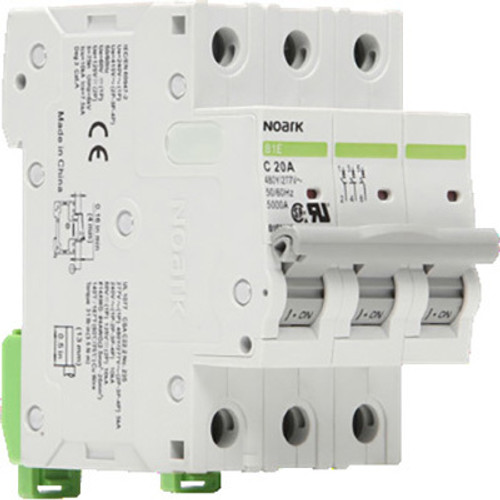 B1E3D15 Noark Supplementary Protectors, B1E UL 1077, 3P, D Curve, 15A, 5 kA, 480 Vac