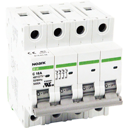 B1E4B1 Noark Supplementary Protectors, B1E UL 1077, 4P, B Curve, 1A, 5 kA, 480 Vac