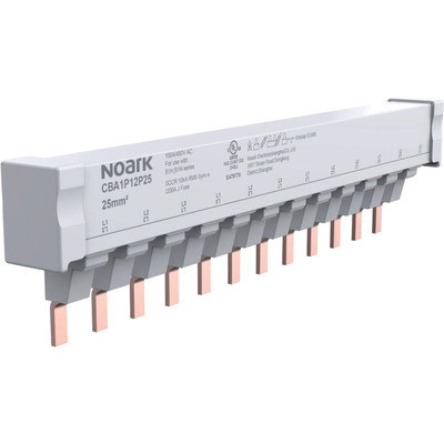 CBA1P06P25 Noark Bus Bar, 1pole, 06pins, 25mm², 18mm pitch UL489