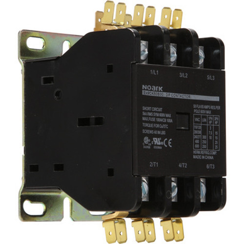 Ex9CKT32B20G7Q Noark Definite Purpose Contactor, Ex9CKT, 32A, Lug, Quad,2NO, coil 120V 50/60Hz Coil
