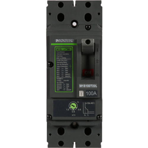 M1S15T3L Noark MCCB UL 489, M1S, 150 A Frame Size, 35kA@480Vac, 15A, 3P , Lug Line/Load Side