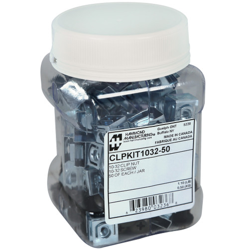 CLPKIT1032-50 Hammond Manufacturing 10-32 Rack Screw & Clip Nut Hardware Kit (50 pack)