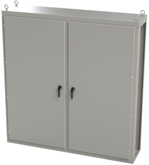 SCE-N80C7824 Saginaw Control and Engineering 80in x 78in x 24in Carbon Steel Enclosure with 2 Doors and Open Sides
