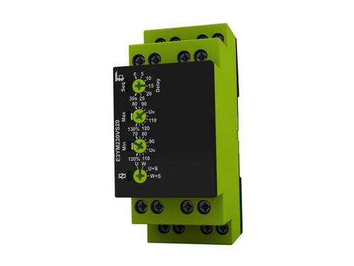 E3YM230VS20 Tele Controls 3-ph Voltage Monitoring, 230VAC, 2CO (DPDT), LED Indication, DIN Rail