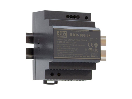 HDR-100-24 Tele Controls Switch Mode PSU 24VDC, high efficiency, 92W, 3.83A