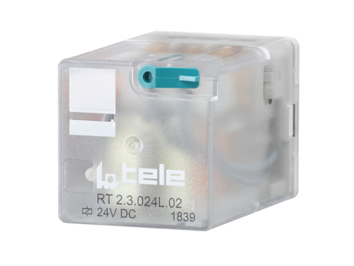 RT 2.3.024.02L Tele Controls Industrial relay, 24VDC, 3 CO, LED, diode, gold-coated
