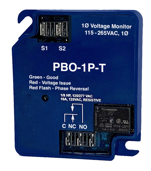 PBO-1P-T RK Electronics Volt Monitor, 115 to 265VAC, 1√ò, Tabs
