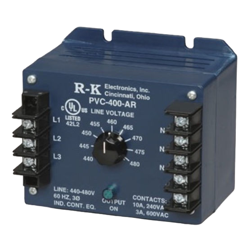PVC-400-AR RK Electronics Voltage Monitor and Protection Relay (Three-phase, 440-480AC, 600VAC Output)