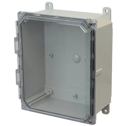 AMP1084CCH | Polycarbonate enclosure with 2-screw hinged clear cover