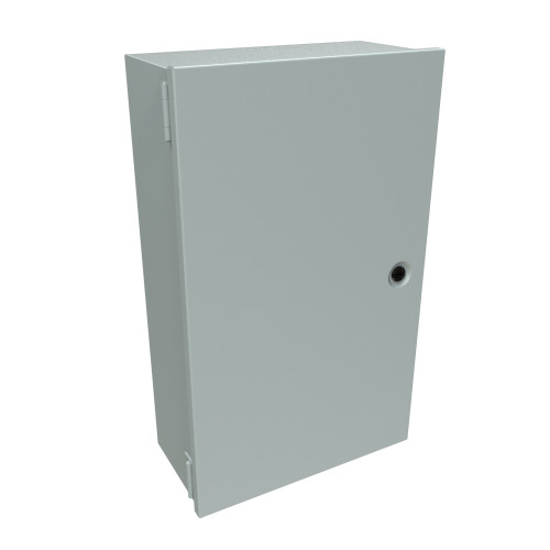 N1J20126 Hammond Manufacturing 20in x 12in x 6in Type 1 Mild Steel Enclosure with Hinged Cover and Quarter Turn Latch