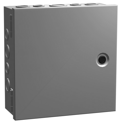 CHKO886 | Hammond Manufacturing 8 x 8 x 6 Steel junction box with hinged cover and quarter turn latch with knockouts