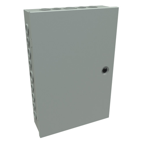 CHKO18124 Hammond Manufacturing 18in x 12in x 4in Type 1 Mild Steel Enclosure with Knockouts and Hinged Cover with Quarter Turn Latch