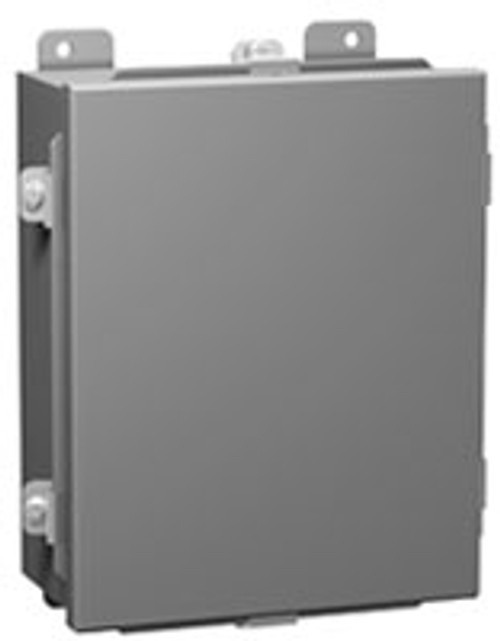 1414N4C | 6 x 4 x 3 Steel Enclosure with Lift-Off Cover and Clamps (w/ Panel)