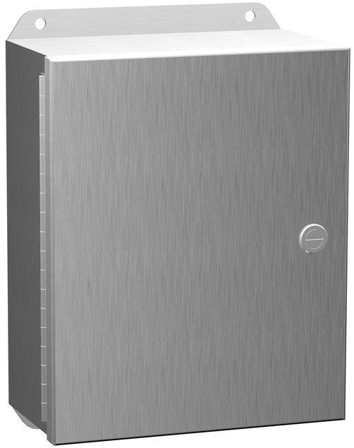 EJ16148AL | Hammond Manufacturing 16 x 14 x 8 Aluminum enclosure with continuous hinge door and quarter turn