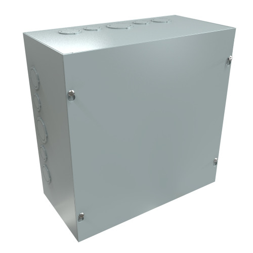 CSKO12126 Hammond Manufacturing 12in x 12in x 6in Type 1 Mild Steel Enclosure with Lift-Off Screw Cover and Knockouts