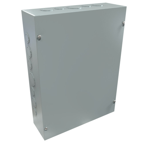 CSKO16124 Hammond Manufacturing 16in x 12in x 4in Type 1 Mild Steel Enclosure with Knockouts and Lift-Off Screw Cover