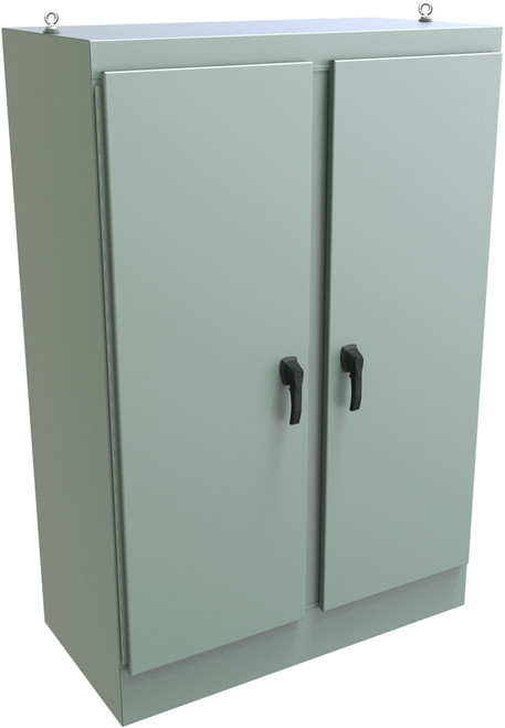HN4FS726024DA | Hammond Manufacturing N4 Freestanding Encl - Dbl Door - Dual Access - 72X60X24 - Steel/Gray