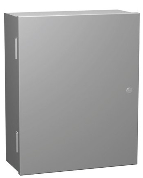 N1A242412 | 24 x 24 x 12 Steel Enclosure with Hinge Door and Quarter Turn