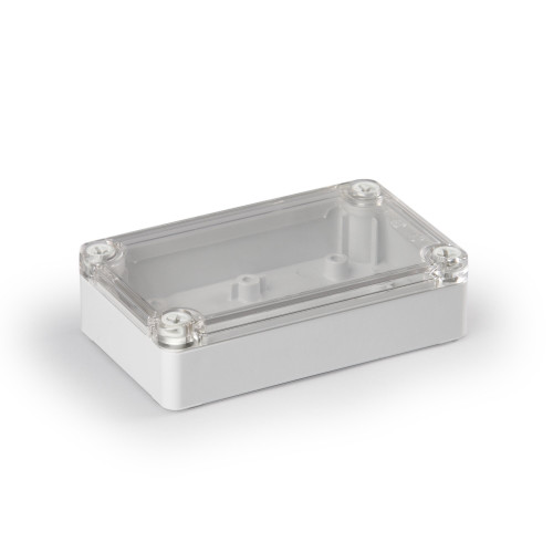 SPCP081308LT.U | Ensto Polycarbonate enclosure 125x75x60mm (4.9x3.0x2.4 inch) with transparent cover, UL-listed, IP66/67.