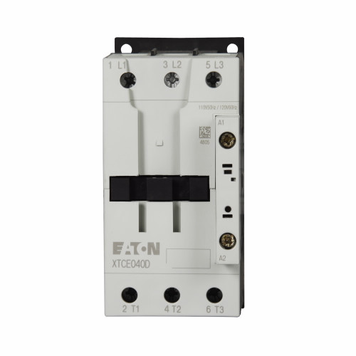 XTCE040D00T | Eaton FVNR 3-Pole Contactor (40A, 24V/50Hz, 24V/60Hz)