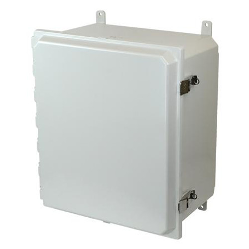 AMP1860L | Allied Moulded Products 18 x 16 x 10 Polycarbonate enclosure with hinged cover and stainless-steel snap latch