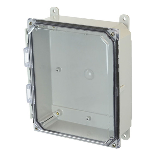 AMP1082CC | Allied Moulded Products 10 x 8 x 2 Polycarbonate enclosure with 2-screw lift-off clear cover