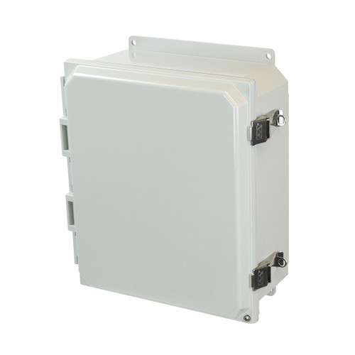 AMP1204LF | Polycarbonate enclosure with hinged cover and snap latch