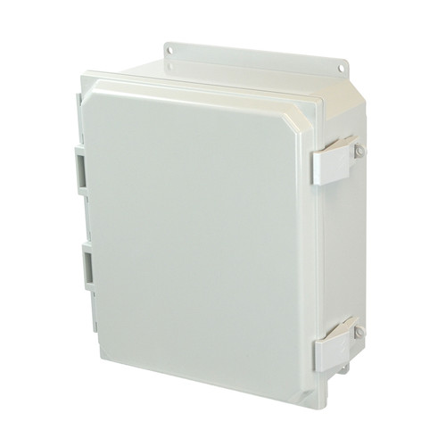 AMP1204NLF | Polycarbonate enclosure with hinged cover and nonmetal snap latch