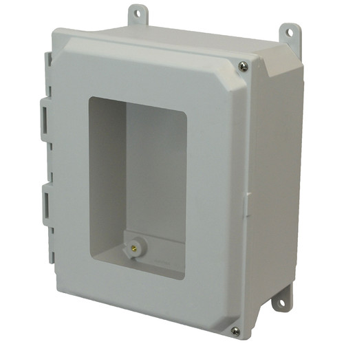 AMU864HW | 8 x 6 x 4 Fiberglass enclosure with 2-screw hinged window cover