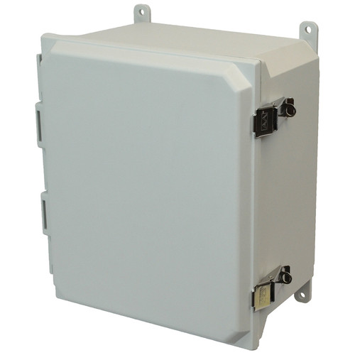 AMU1206L | Allied Moulded Products 12 x 10 x 6  Metal Snap Latch Hinged Solid/Opaque Cover