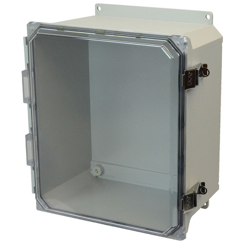 AMU1426CCLF | Allied Moulded Products 14 x 12 x 6 Metal Snap Latch Hinged Clear Cover