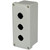 AM3PB | 9 x 4 x 3 Fiberglass small junction box with 4-screw lift-off cover and 3 pushbutton holes