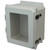 AMU1648LWF | 16 x 14 x 8 Fiberglass enclosure with hinged window cover and snap latch