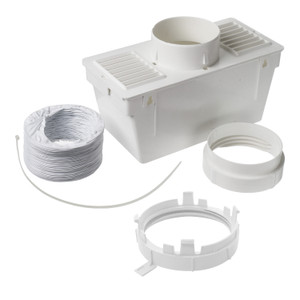 Universal Indoor Condensing Square Type Tumble Dryer Vent Kit with End Ring Nut, Clip & Box (1m) for AEG, Electrolux, Tricity Bendix, Zanussi Multi-Model Fitting 1250091004