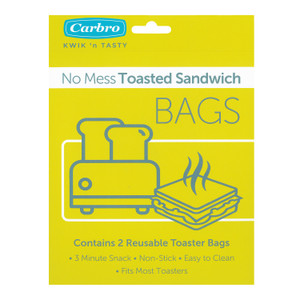 Carbro No Mess Reusable Toasted Sandwich Toaster Bags – Pack of 2 Non-Stick
