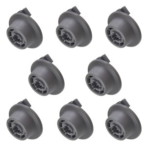 Dishwasher Lower Basket Wheels for Bosch SMS, SMV Series; Siemens SN678X46TE SX678X46TE (Pack of 8, 00611475)