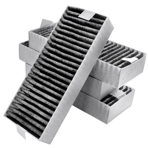 Genuine Extractor Hob Active Carbon Filters for Siemens ED, EH; Bosch PIE, PVQ; Neff T47, T48, T58, V58 (Pack of 4, 17006642)