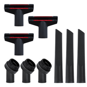 Universal Vacuum Cleaner Black Plastic Tool Accessory Kit 35mm (Pack of 3)