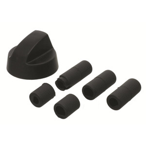 Black Knob With Five Adapters Universal Fitting for Ovens