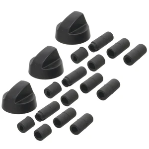 Black Knob With Five Adapters Universal Fitting for Ovens (Pack of 3)
