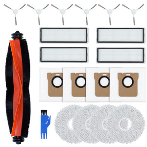 20pc Replacement Parts Kit for Xiaomi X20+ Robot Vaccums (Dust Bags, Filters, Brushbar, Side Brushes, Mop Pads & Cleaning Tool)