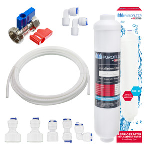 Universal Fridge Water Filter External Inline Kit (Filter, Pipe & Connectors)