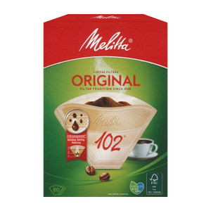 Genuine Melitta 102 Brown Coffee Filter Papers (Pack of 80)