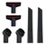 Universal Vacuum Cleaner Black Plastic Tool Accessory Kit 35mm (Pack of 2)