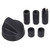 Black Knob With Five Adapters Universal Fitting for Ovens (Pack of 3)